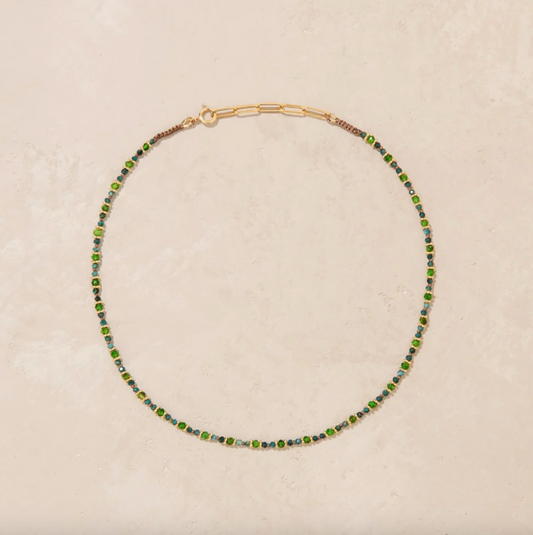 Collier Kravat Grandidierite et Diospide - Tityaravy