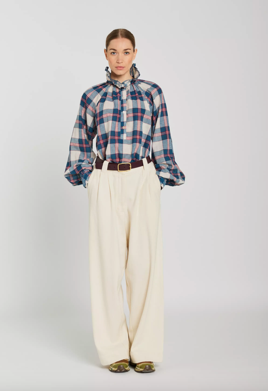 Blouse Tartan Bleu Abril - V de Vinster
