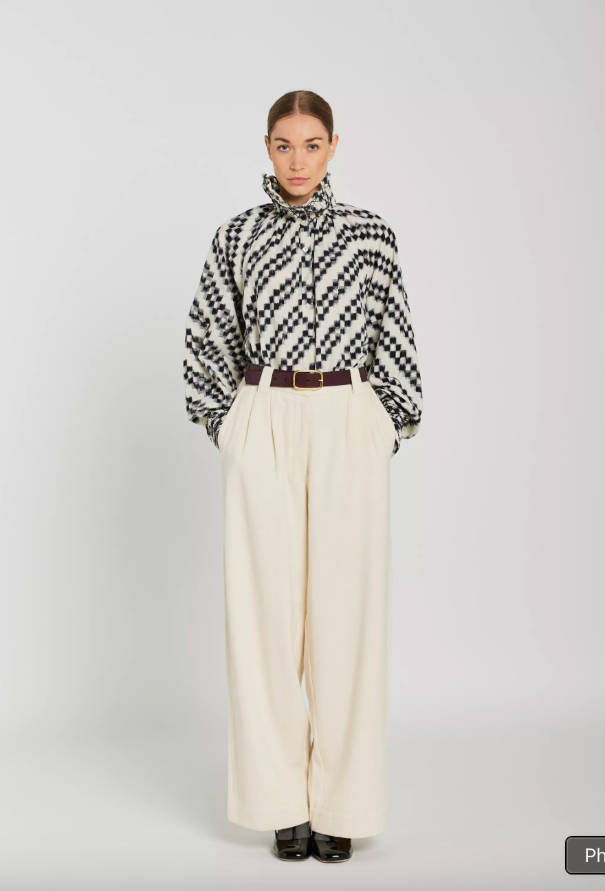 Blouse Abril Ikat Noir et Blanc - V de Vinster