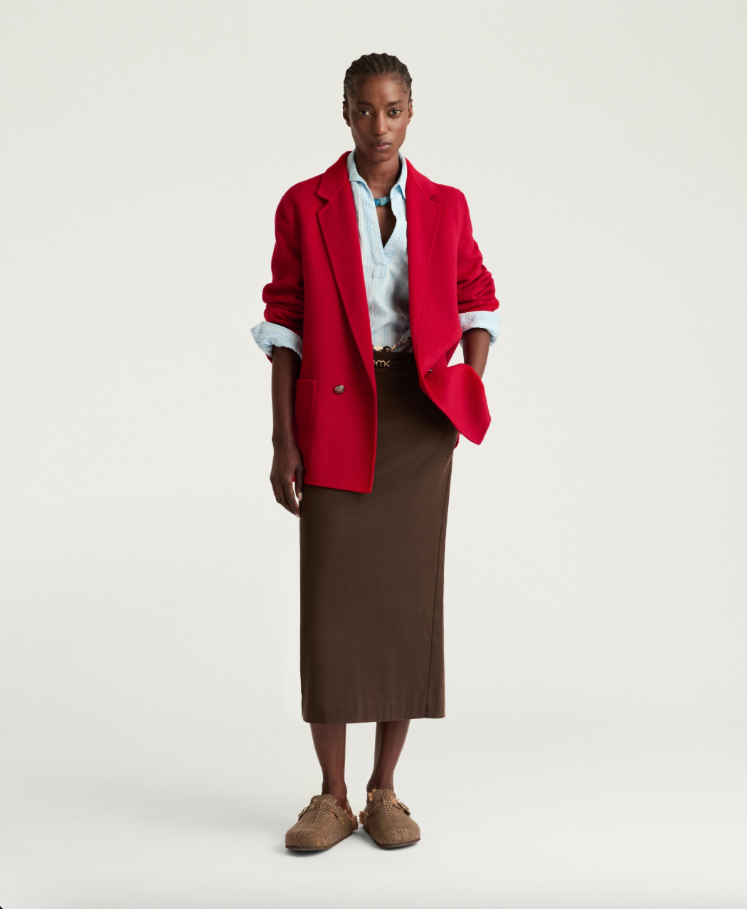 Manteau Evelyn Laine Rouge - Momoni
