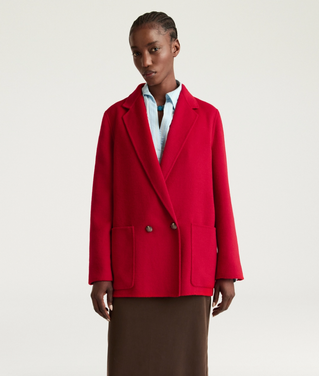 Manteau Evelyn Laine Rouge - Momoni