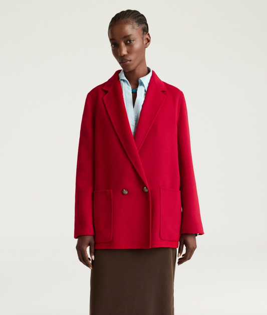 Manteau Evelyn Laine Rouge - Momoni