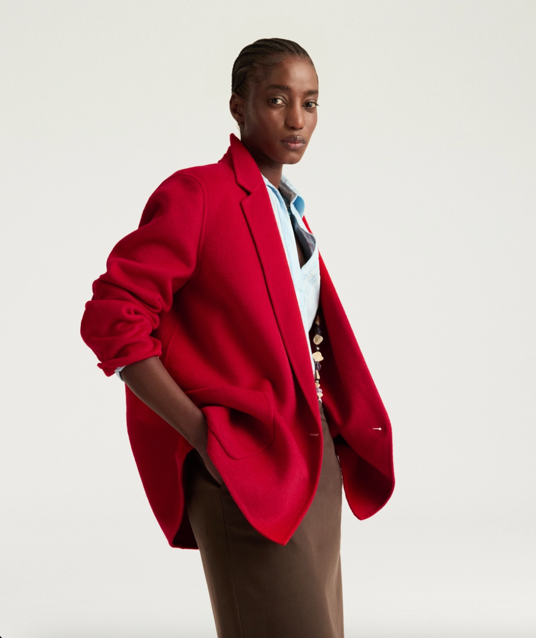 Manteau Evelyn Laine Rouge - Momoni