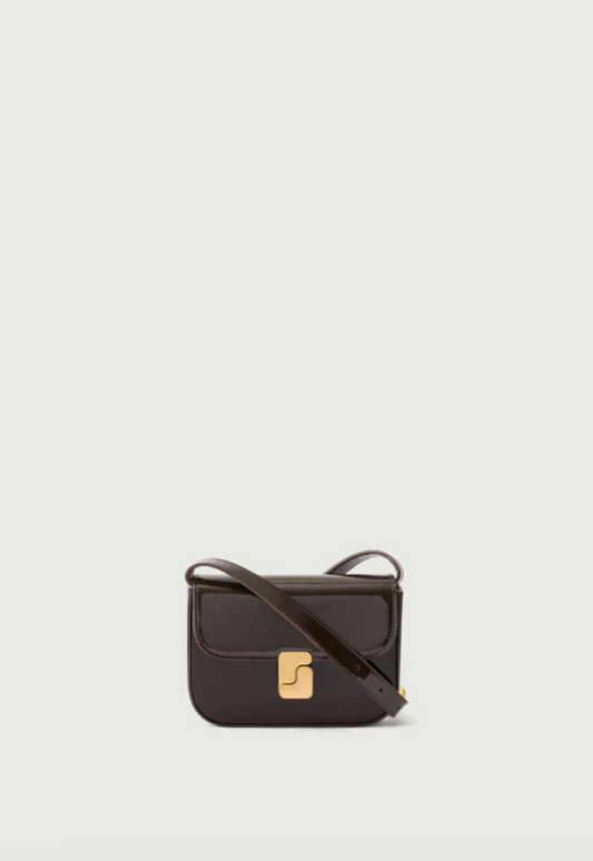 Sac Bell Very Mini Vernis Marron Foncé - Soeur