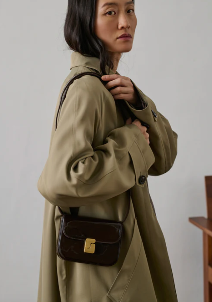 Sac Bell Very Mini Vernis Marron Foncé - Soeur