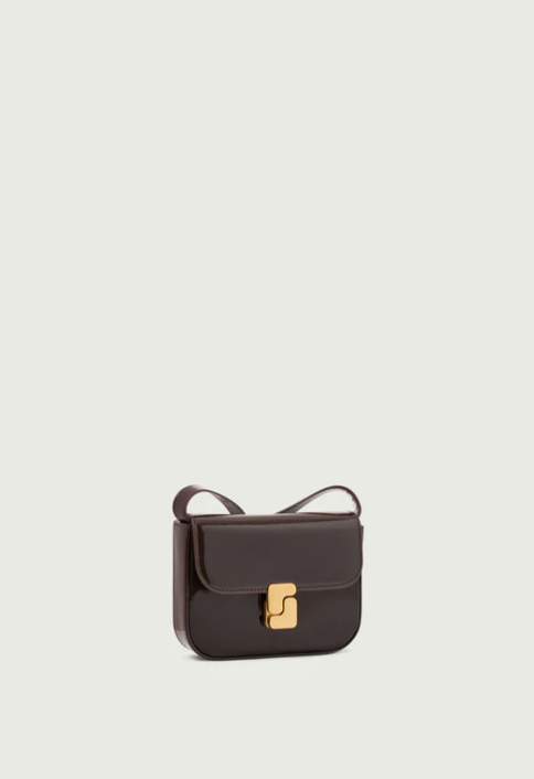 Sac Bell Very Mini Vernis Marron Foncé - Soeur