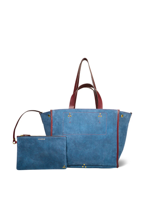 Cabas Léon M Croûte Velours Jeans - Jérôme Dreyfuss