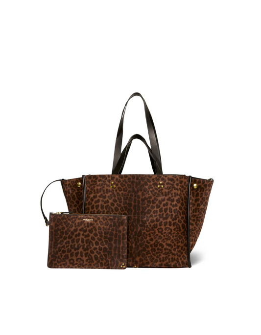 Cabas Léon M Croûte Velours Léopard - Jérôme Dreyfuss