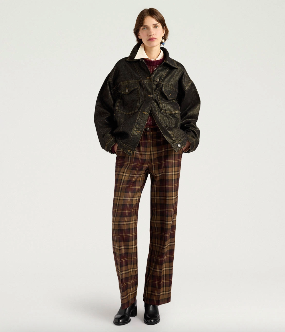 Pantalon Milton Tartan Lie de Vin - Momoni