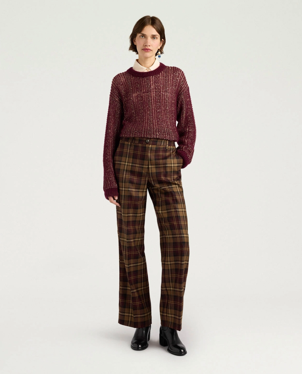 Pantalon Milton Tartan Lie de Vin - Momoni