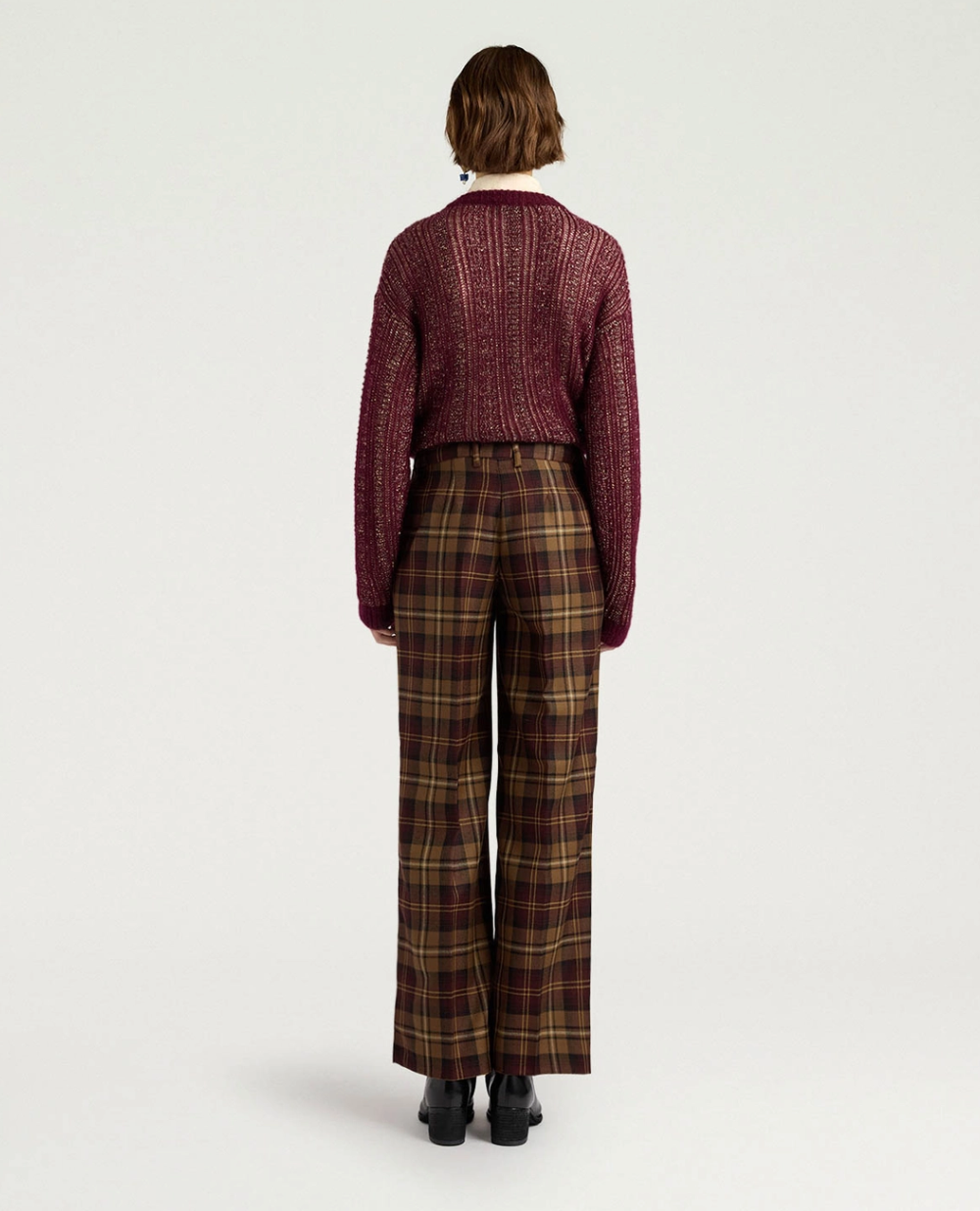 Pantalon Milton Tartan Lie de Vin - Momoni