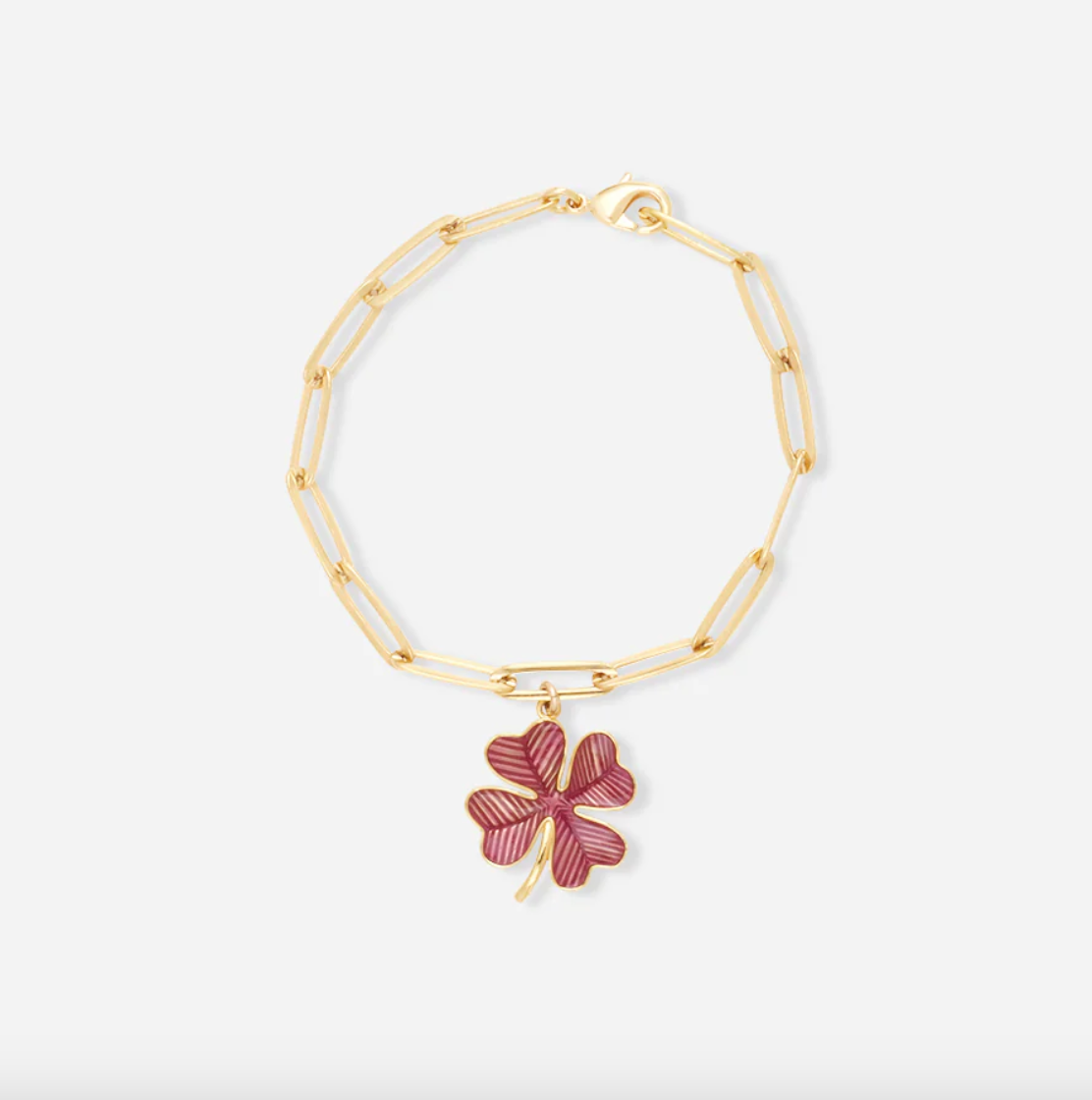 Bracelet Shamrock Émaillé Prune - Alexandra Margnat