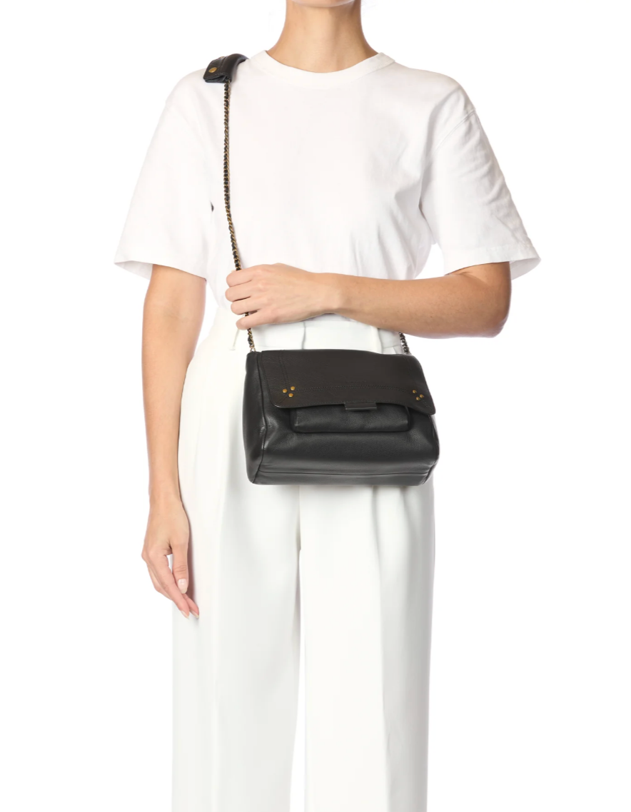 Sac Lulu M Veau Noir Brass - Jérôme Dreyfuss