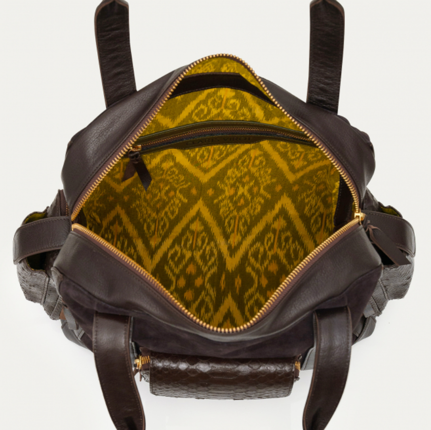 Cabas Léo Python Brun Fumé - Claris Virot