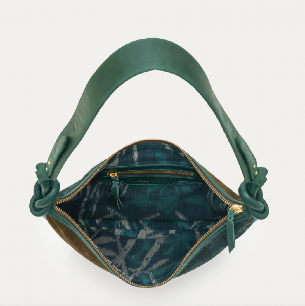 Sac Chris Suede Bicolore Vert - Claris Virot
