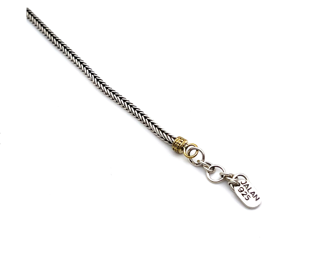 Bracelet Argent et Laiton Maille Serpent Carrée - Jalan Jalan