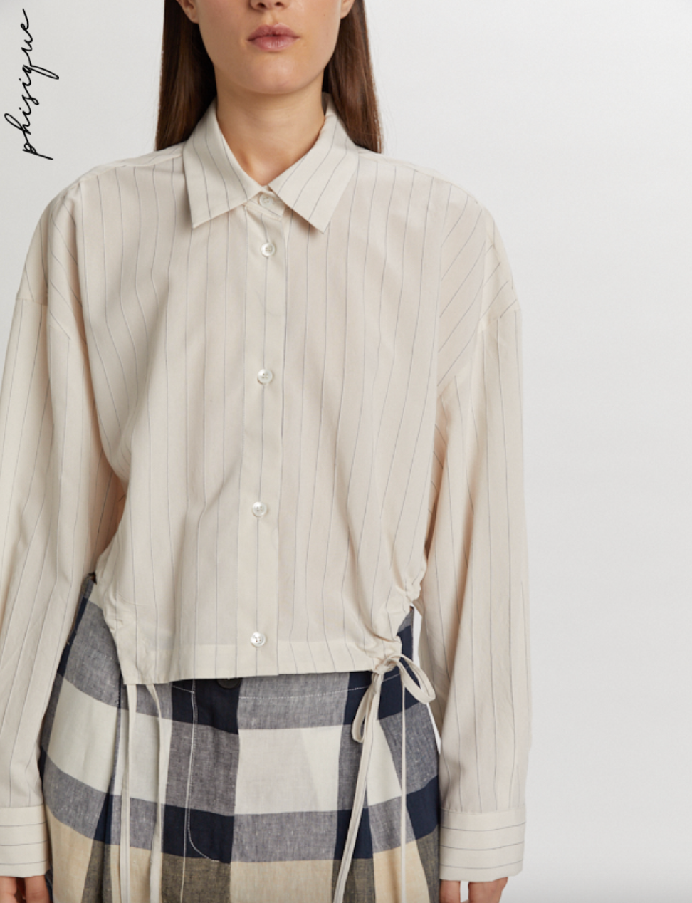 Chemise Boxy rayée à cordon de serrage - Phisique du Role