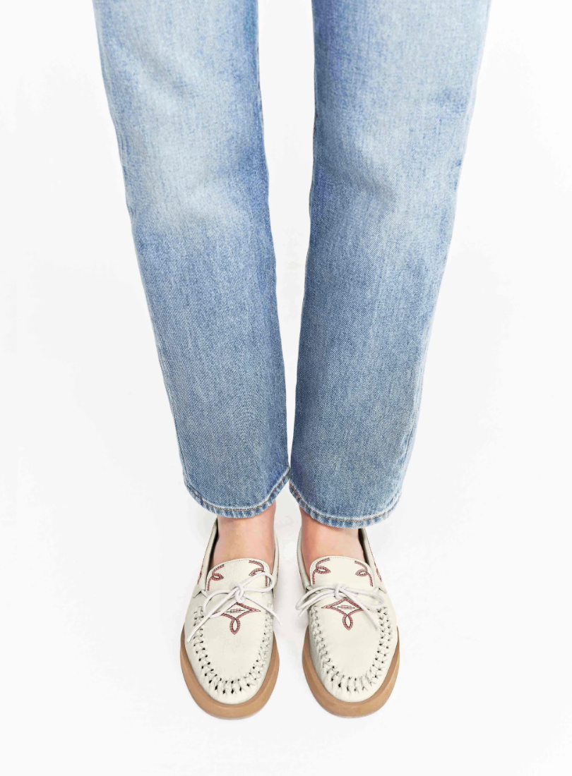 Mocassin Totem Crème Ajouré - Socque