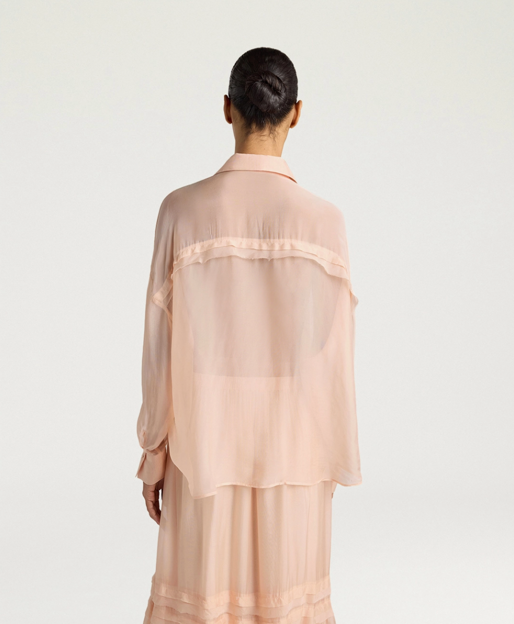 Chemisier Lucia Mousseline Poudre - Momoni