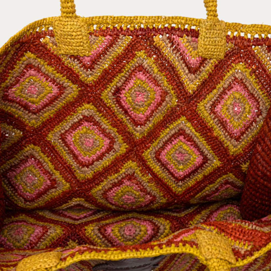 Cabas Archi Raphia Rose - Claris Virot