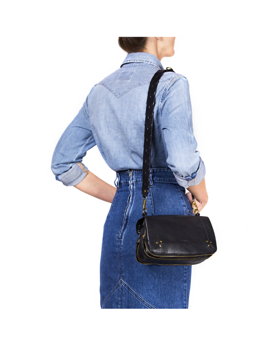 Bandoulière Tressée Vachette Noir Brass - Jérôme Dreyfuss