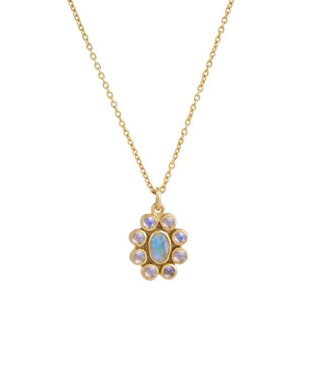 Collier 9 Planètes Pierre de Lune - Dorothée Sausset