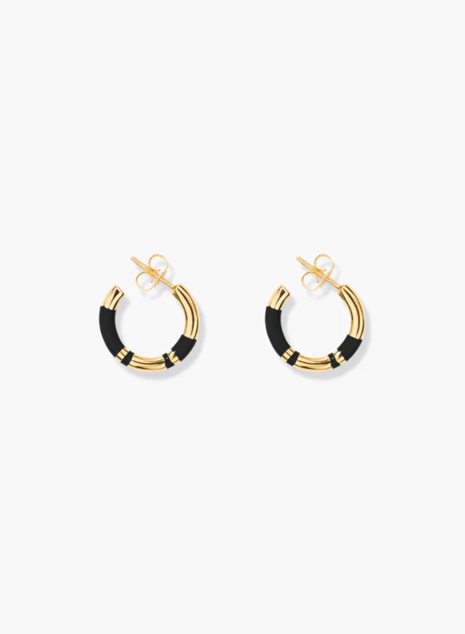 Mini Créoles Positano Noires - Aurélie Bidermann