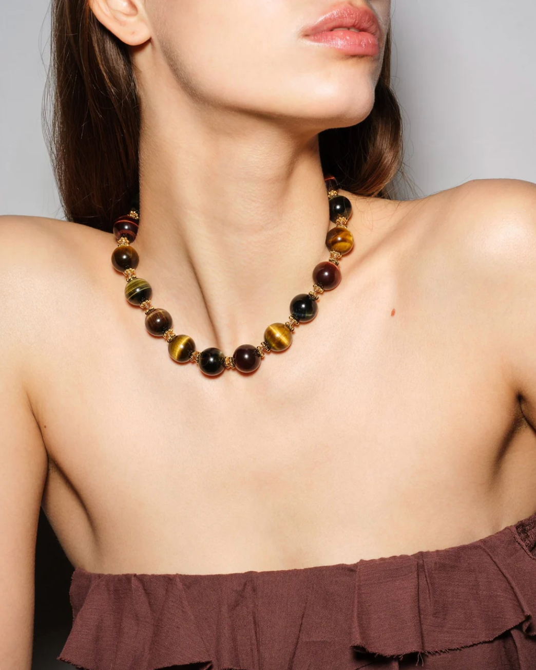 Collier Sherkan Oeil de Tigre