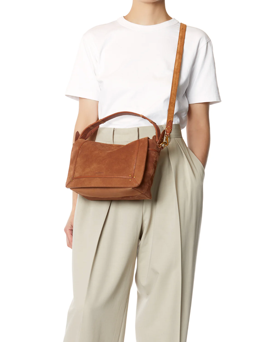 Sac Pepito M Croûte Velours Caramel - Jérôme Dreyfuss