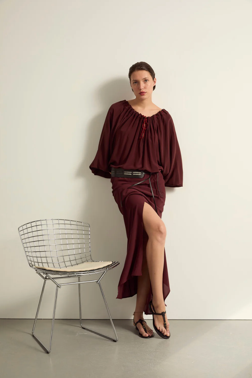 Jupe Pao Soie Burgundy - Mare di Latte