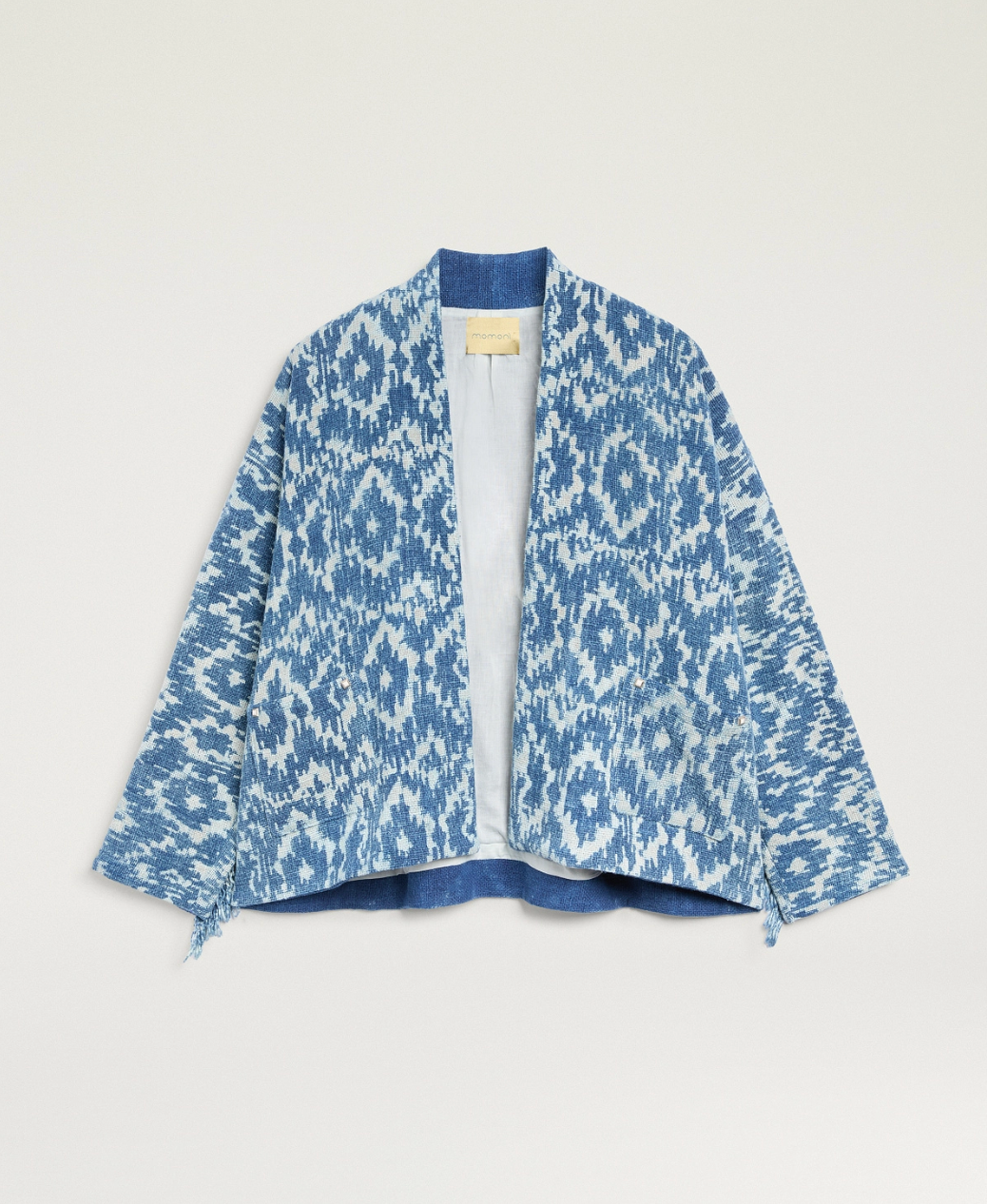 Veste Ara Imprimé Indigo Bleu/Crème - Momoni