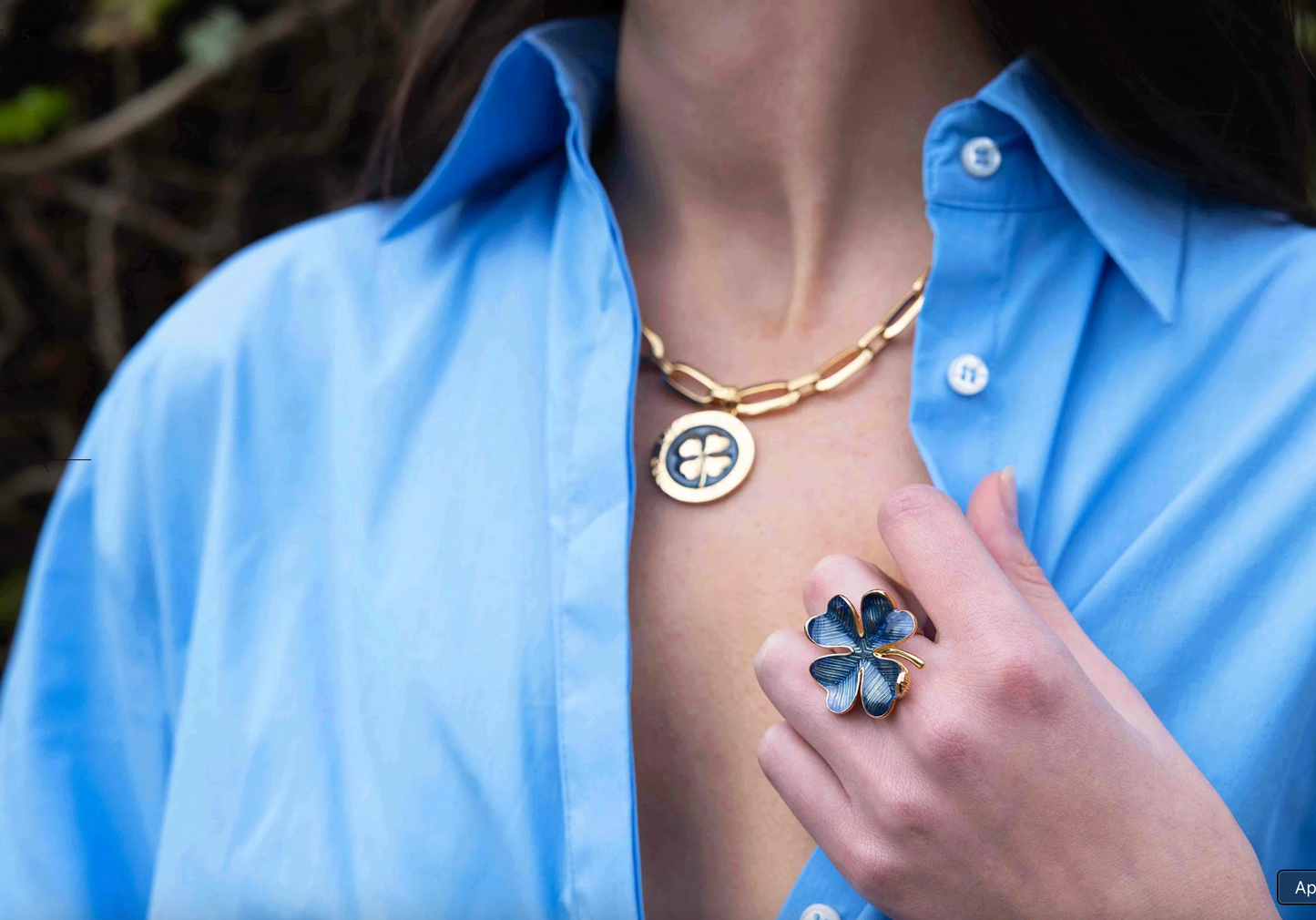 Collier Happiness Émaillé Bleu - Alexandra Margnat