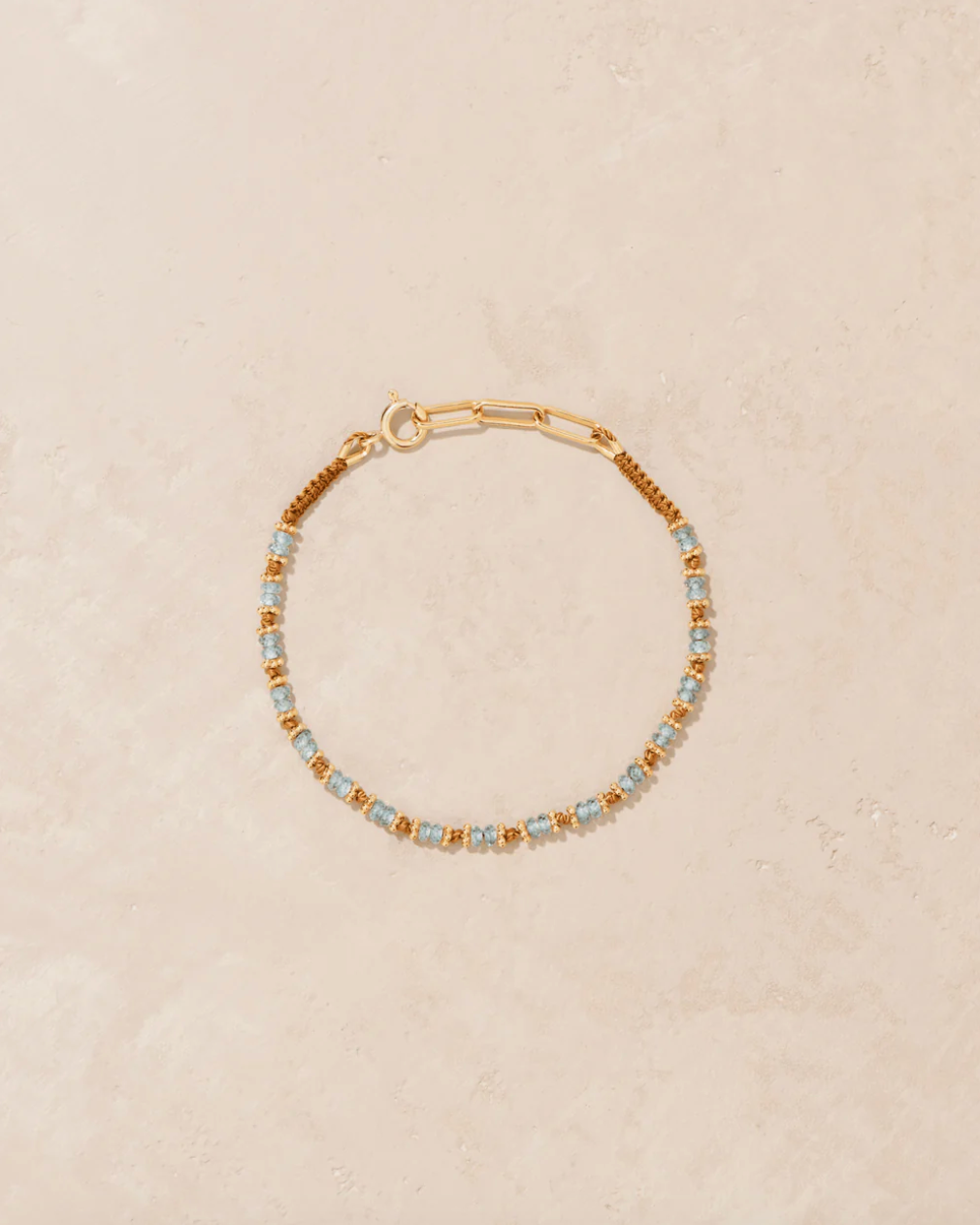 Bracelet Tara Zircons Bleus Fil Orange - Tityaravy