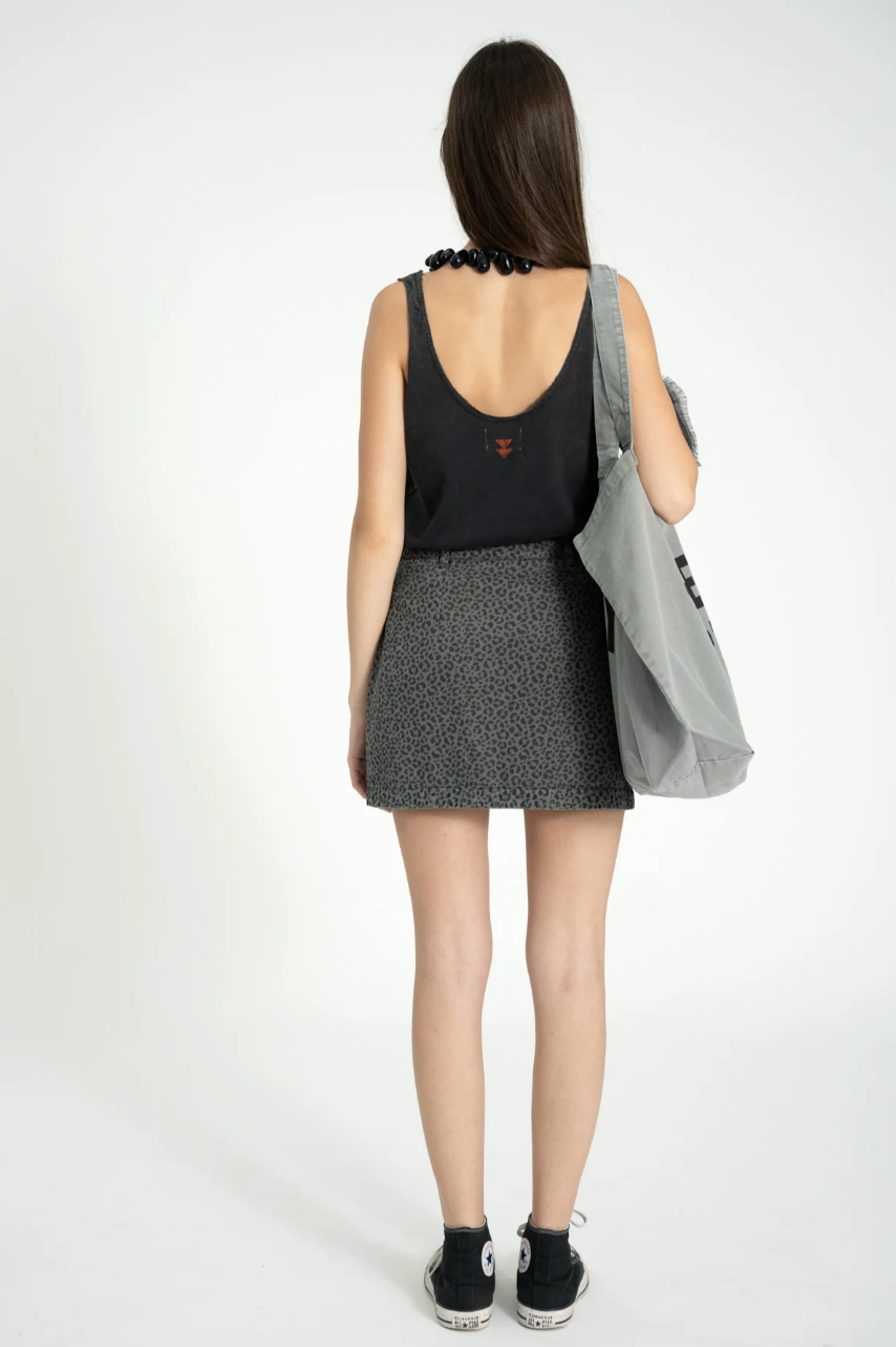 Skirt Grey W/ Animal Print - Sisters Department