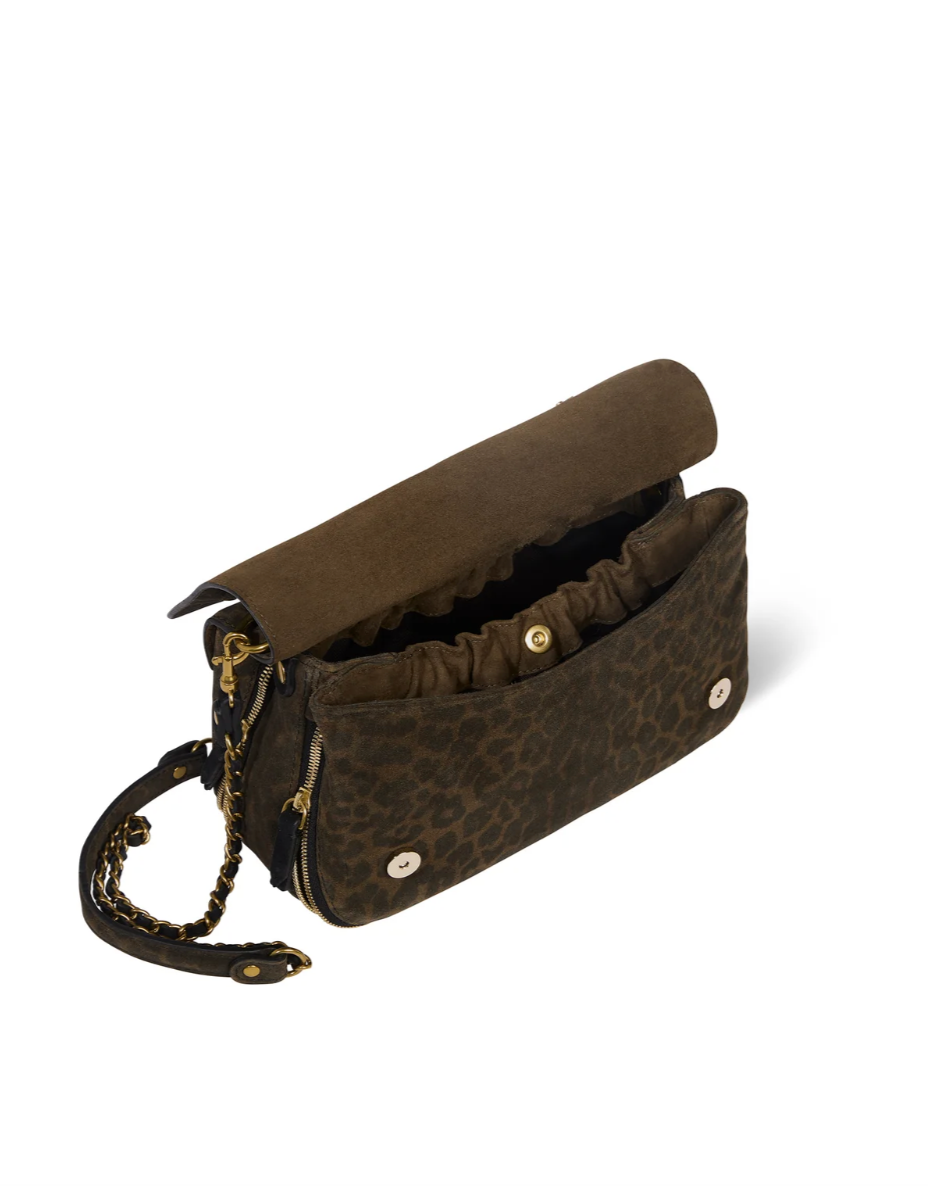 Sac Bobi Croûte Velours Léopard Kaki - Jérôme Dreyfuss