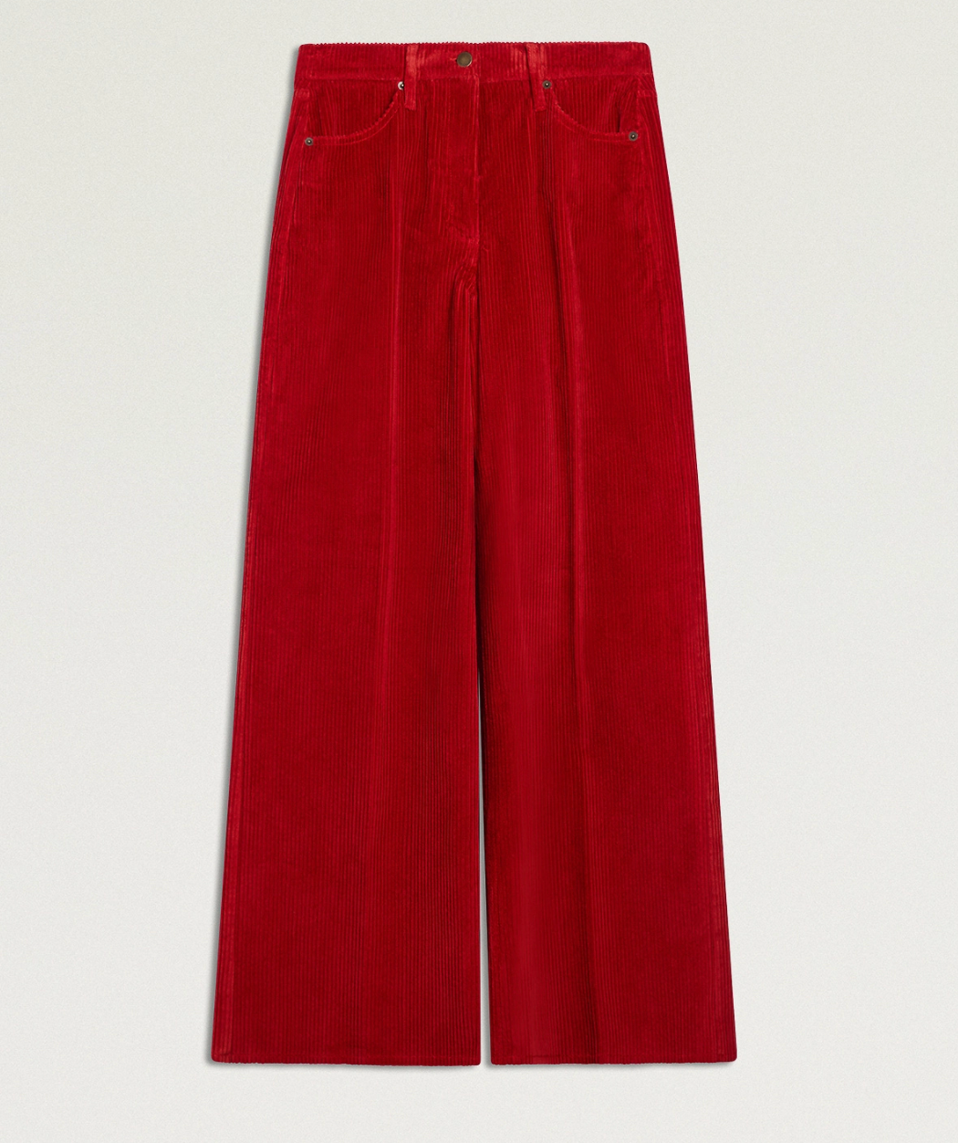Pantalon Aoki Velours Courbé Elastique Rouge - Momoni