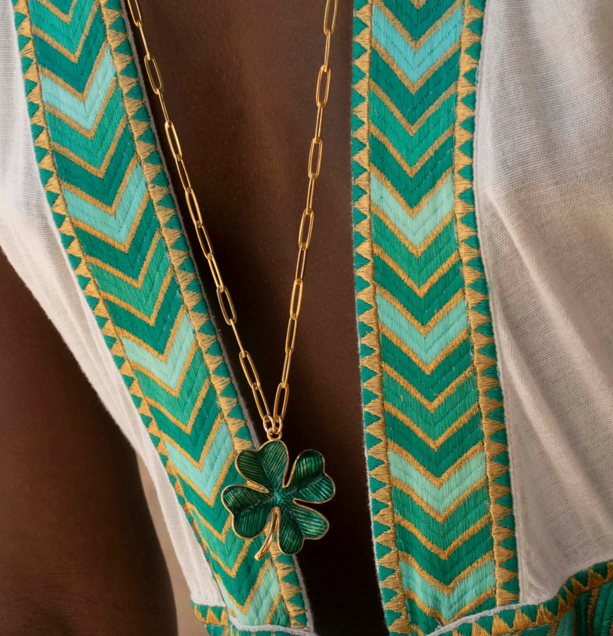 Sautoir Shamrock Vert - Alexandra Margnat