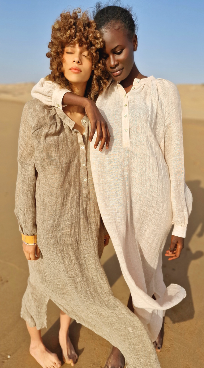 Robe Linen Sable - Claramonte