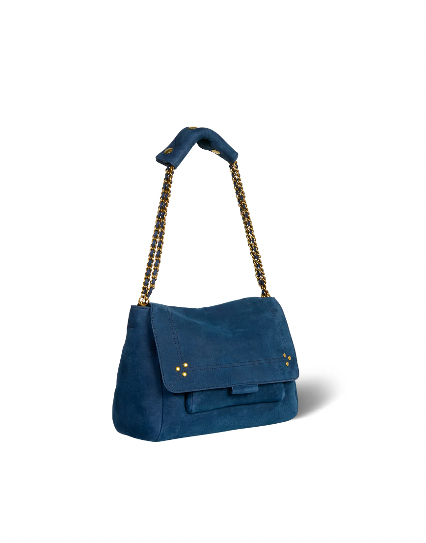 Sac Lulu M Cuir Imprimé Croco Marine - Jerome Dreyfuss