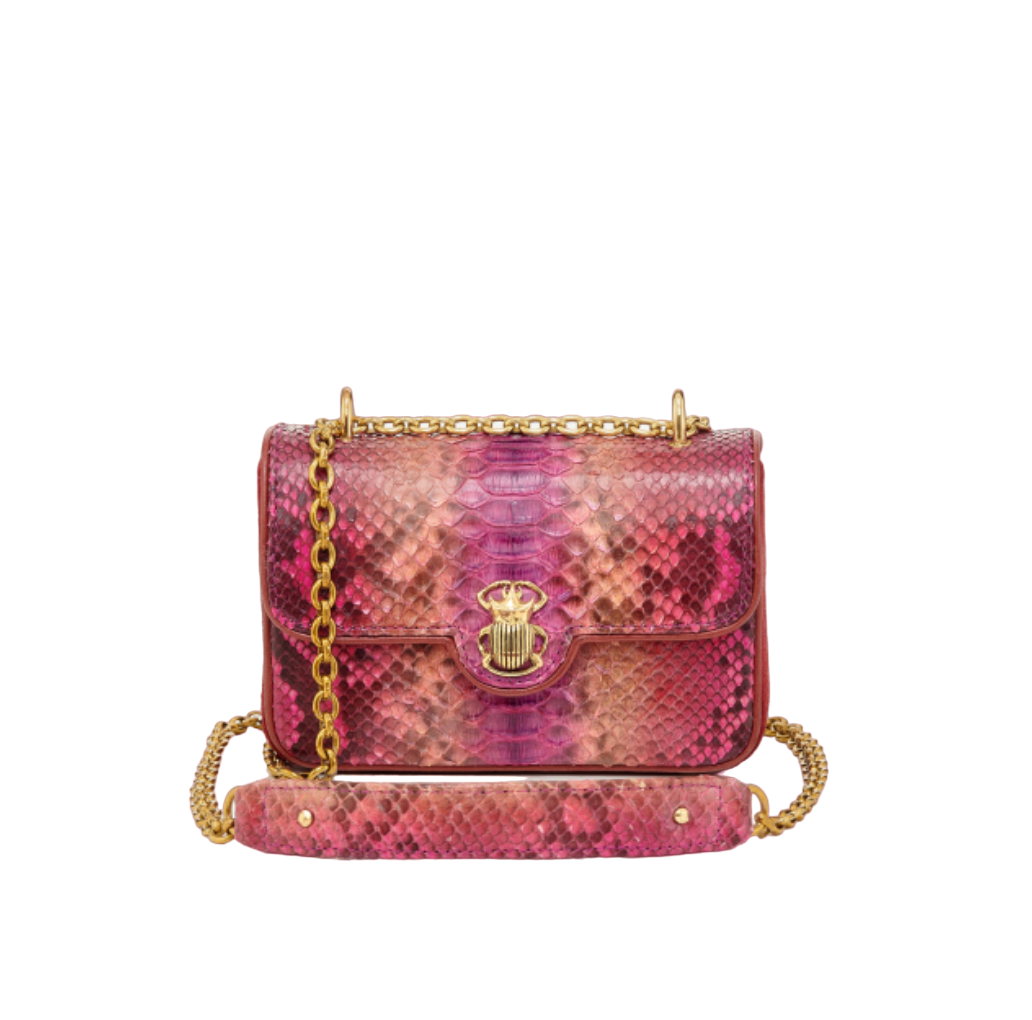 sac à main en python rose