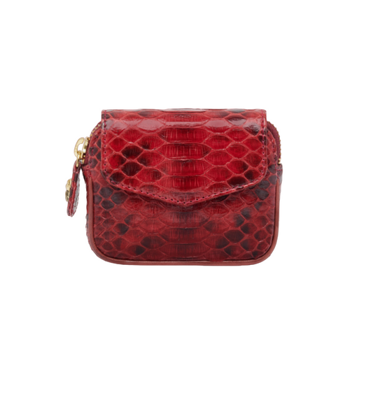 Porte-Monnaie Python Karl Bordeaux - Claris Virot