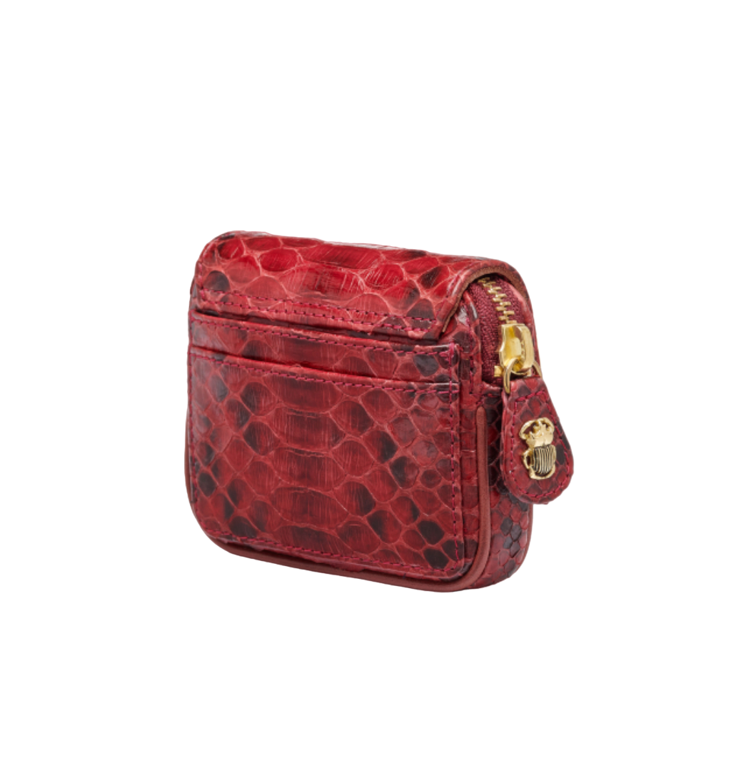 Porte-Monnaie Python Karl Bordeaux - Claris Virot