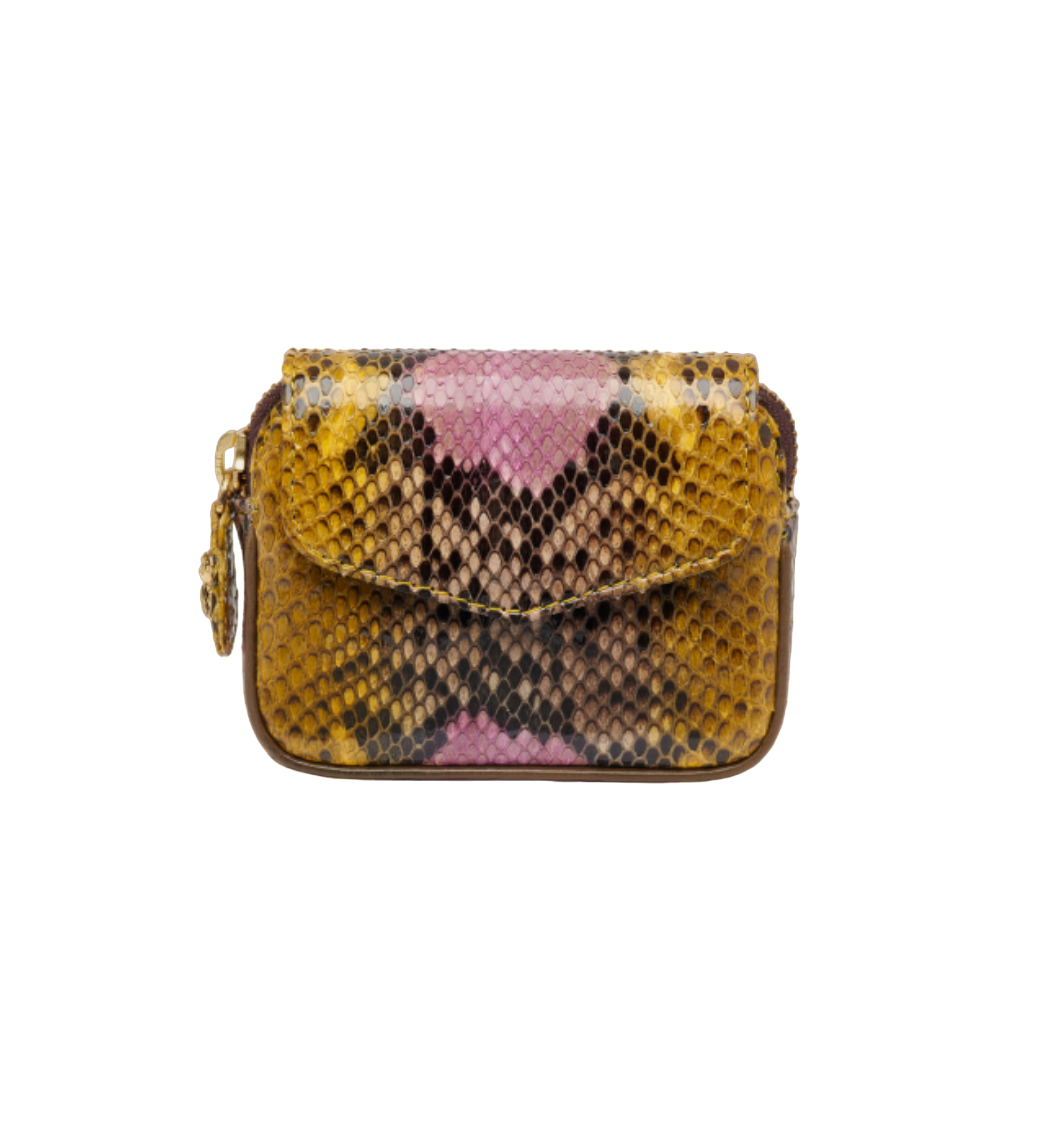 Porte-Monnaie Python Karl Peint Main Roche - Claris Virot