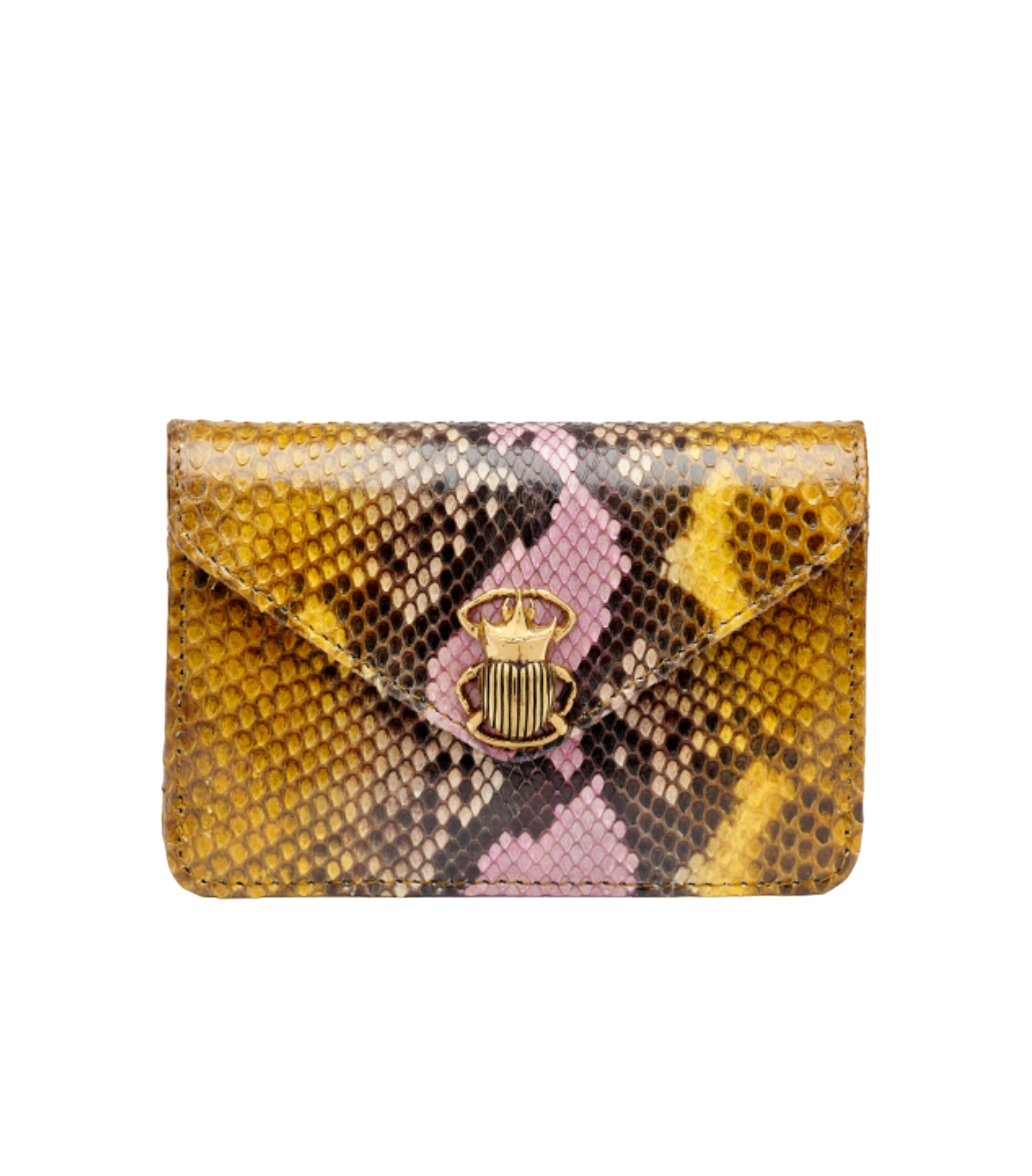 Porte Cartes Python Alex Peint Main Roche - Claris Virot