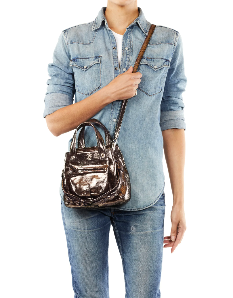 Sac Billy Nano Chèvre Lamé Champagne - Jérôme Dreyfuss