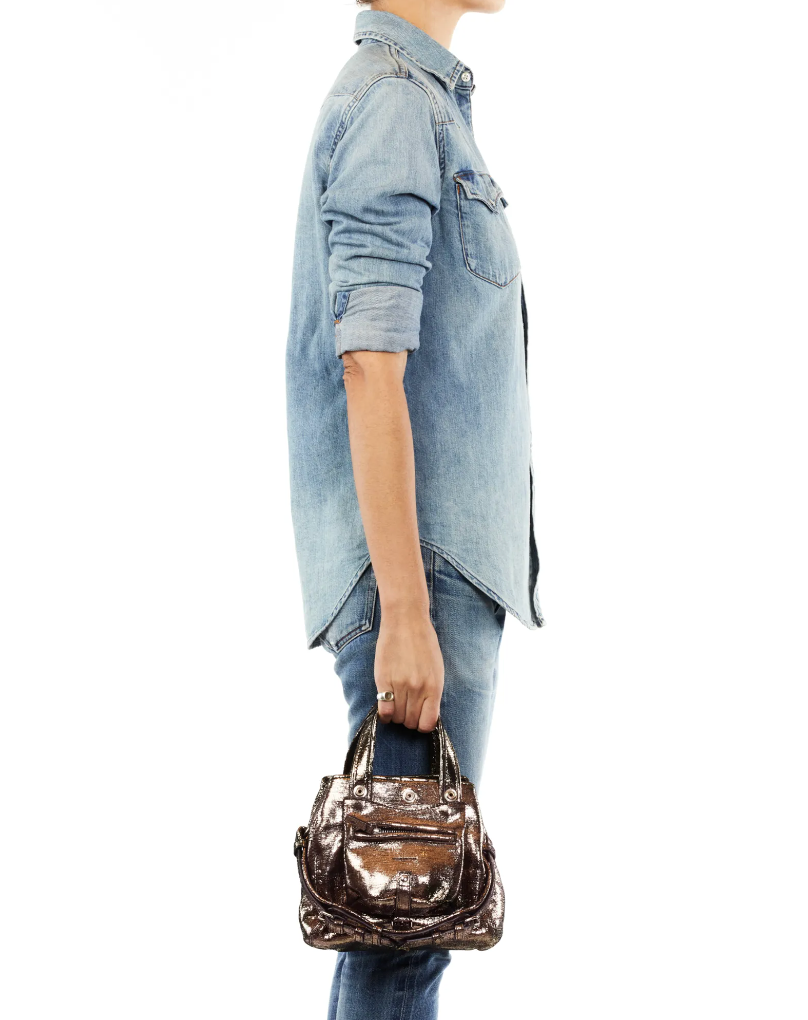 Sac Billy Nano Chèvre Lamé Champagne - Jérôme Dreyfuss