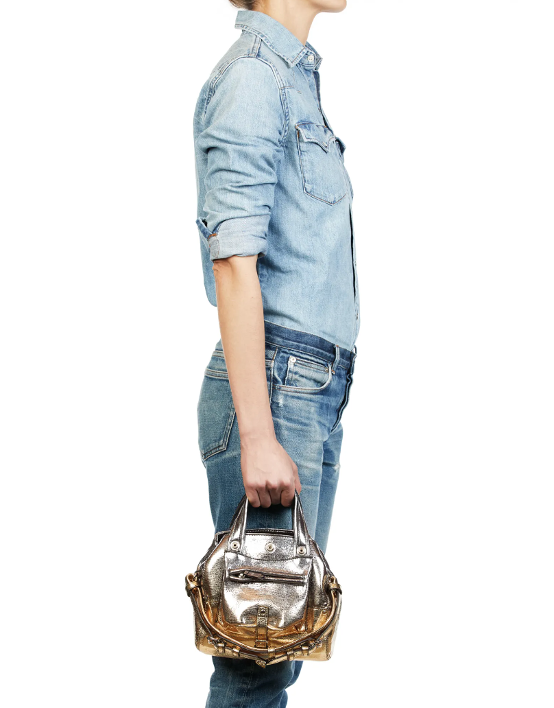 Sac Billy Nano Chèvre Lamé Dégradé Or - Jerome Dreyfuss