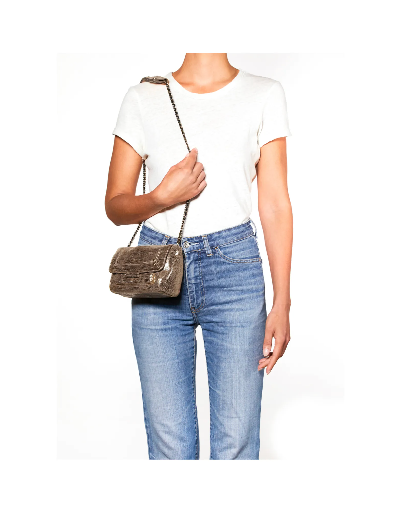 Sac Lulu S Cuir Lamé Champagne - Jerome Dreyfuss