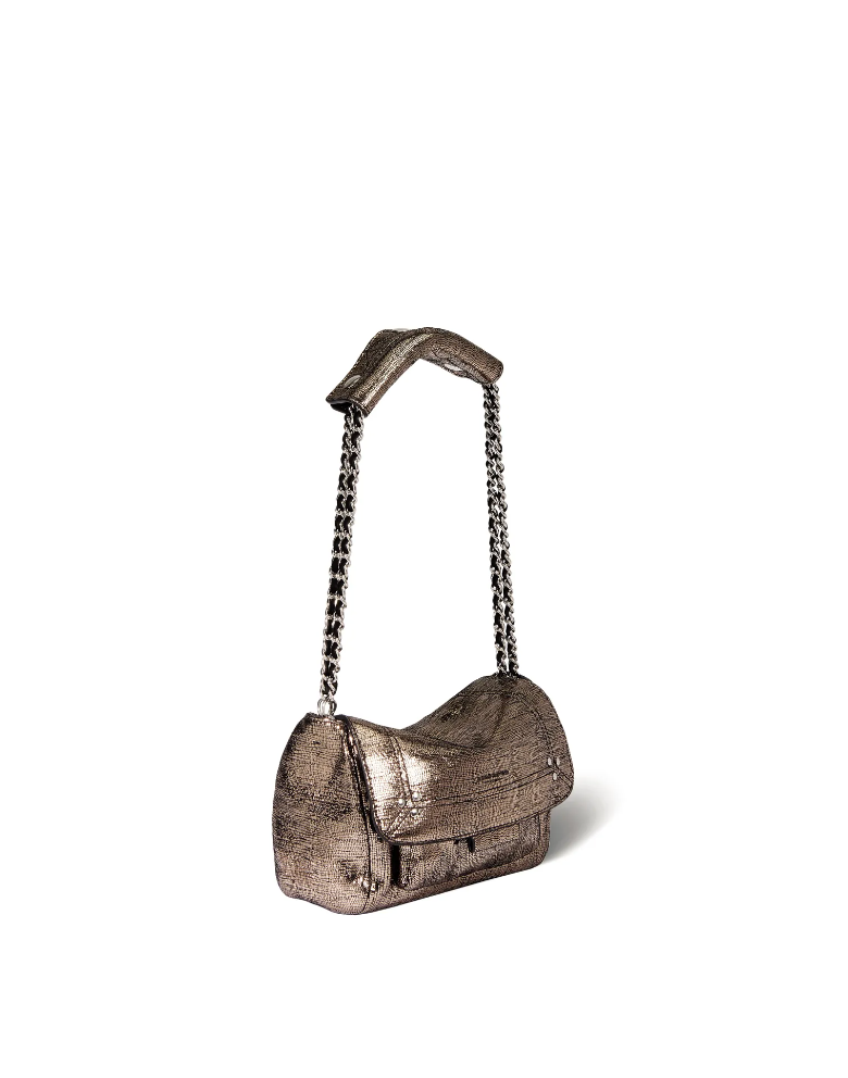Sac Lulu S Cuir Lamé Champagne - Jerome Dreyfuss