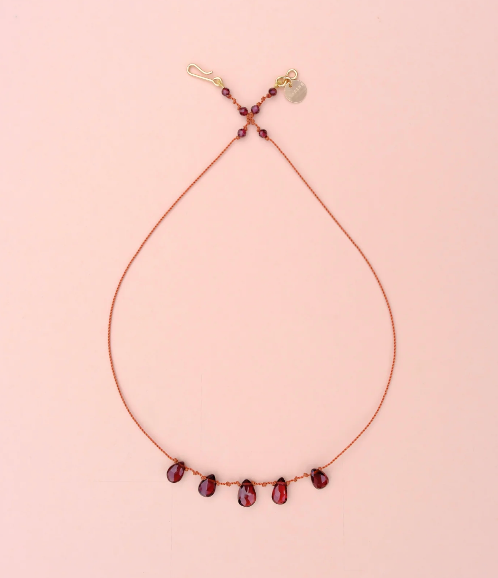 Collier 5 Gouttes Grenat - Ivarene